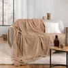 Image de Plaid imitation fourrure/sherpa Foxy sable 180x220