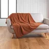 Image de Plaid bouclette unie Wooly terracotta 180x220