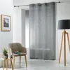 Image de Panneau a oeillets 140 x 240 cm voile tisse carlin Anthracite Douceur d'Intérieur