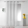 Image de Panneau a oeillets 140 x 260 cm voile sable fils chenille linahe Blanc Douceur d'Intérieur