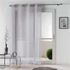 Image de Panneau a oeillets 140 x 240 cm voile sable applique damina Gris Douceur d'Intérieur