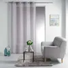 Image de Panneau a oeillets 140 x 240 cm voile sable raye esther Taupe Douceur d'Intérieur