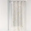Image de Voilage a oeillets 140 x 240 cm voile sable imprime metallise ginkgold Douceur d'Intérieur