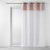 Image de Voilage a oeillets 140 x 240 cm voile sablé + haut coton Sibel Rose Douceur d'Intérieur