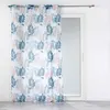 Image de Rideau Voilage à  illets "Belline" 140x280cm Blanc & Bleu