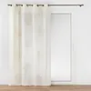 Image de Rideau Voilage à  illets Imprimé "Lotus" 140x240cm Beige