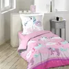 Image de Parure de lit enfant Licorne rose 140x200