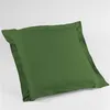 Image de Taie d'oreiller volant plat 63x63 cm uni 57 fils lina +point bourdon Vert sapin