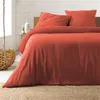 Image de Parure de lit gaze de coton rouge Angelia 240x220