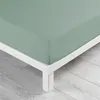 Image de Drap housse coton lavé Linette Sauge 140x190 cm