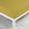 Image de Drap housse coton lavé Linette Jaune 160x200 cm