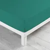 Image de Drap housse Biolina en coton biologique émeraude bonnet 30 cm 180x200