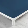 Image de Drap housse Biolina en coton biologique bleu nuit bonnet 30 cm 180x200