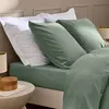 Image de Drap housse 160x200 coton lavé sauge Douceur d'Intérieur Linella