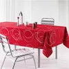 Image de Nappe en polyester Argent Bully rouge 150 x 240 cm