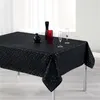 Image de Nappe rectangle 150 x 240 cm shantung imprime safina Noir/Or Douceur d'Intérieur