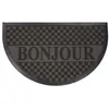 Image de Tapis d'Entrée Demi-Lune "Bonjour" 45x75 cm Noir