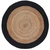 Image de Tapis Rond Déco en Jute "Salem" 90cm Noir