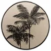 Image de Tapis Rond Imprimé Tropic Nature 120cm Naturel