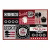 Image de Tapis de Cuisine "Digital Menu" 50x80cm Rouge