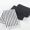 Image de 3 torchons 40 x 40 cm microfibre cuistot 2 unis/1 raye Noir