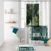 Image de rideau de douche avec crochets 180 x 200 cm polyester Green nature Douceur d'Intérieur