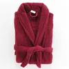 Image de Peignoir Col Châle en Coton "Tendresse" Rubis