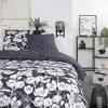 Image de Parure de lit Mawira - 2 personnes - 260 x 240 cm - 100% coton - Bleu marine Motif Floral