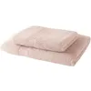 Image de Lot de 1 Drap de Bain 100% coton 70x30 cm + 1 Serviette de Bain 50x100 cm - Rose des sables