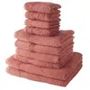 Image de Lot de 4 serviettes invité 30x50 cm + 4 serviettes de bain 50x100 cm + 2 draps de bain 70x130 cm 100% coton terracotta