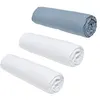 Image de Lot de 3 draps housses TODAY Essential - 160 x 200 cm - 2 personnes - 100% Coton - Craie/ Denim