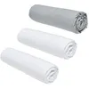 Image de lot de 3 draps housses today essential - 160 x 200 cm - 2 personnes - 100% coton - craie/ acier
