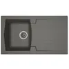 Image de STRADOUR Evier cuisine a encastrer 1 bac + 1 egouttoir Arena - Resine - 86 x 50 cm - Gris beton
