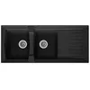 Image de STRADOUR Evier cuisine a encastrer 2 bacs + 1 egouttoir Arena - Resine - 116 x 50 cm - Noir