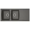 Image de STRADOUR Evier cuisine a encastrer 2 bacs + 1 egouttoir Arena - Resine - 116 x 50 cm - Gris beton