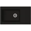 Image de Stradour Evier Cuisine A Encastrer 1 Grand Bac + 1 Égouttoir Einna - Résine - 86 X 50 Cm - Noir