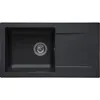 Image de STRADOUR Evier a encastrer EINNA, en SMC NOIR PAILLETE - 06, 1 bac, dim. 78 * 43,5 cm, vidage manuel