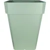 Image de Bac a fleurs carré RIVIERA SOLEILLA - Plastique - Hauteur 53 cm - Vert argile