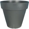 Image de Bac a fleurs rond RIVIERA LOFT - Plastique - Diametre 30 cm - Gris