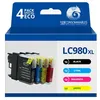 Image de Pack compatible BROTHER LC980 4 cartouches - 123CONSOMMABLES