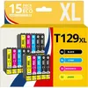 Image de 123CONSOMMABLES - T1295 - Cartouches Encre Compatible avec Epson T1295 pour Stylus SX525WD SX535WD SX425W SX230W Office BX635FWD BX305FW Workforce WF-3520 (6 Noir / 3 Cyan / 3 Magenta / 3 Jaune)