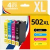 Image de 123CONSOMMABLES - 502XL - Cartouche d'encre Compatible pour Epson 502 XL pour Epson Expression Home XP-5100 XP5100 XP-5105 XP-5150 XP-5155 Workforce WF-2860 WF-2865 WF-2880 WF-2885 (4 pack)