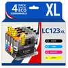 Image de 123CONSOMMABLES - LC123 - Pack 4 Cartouches Compatibles avec Brother LC123XL pour Imprimante DCP-J132W J152W J172W J552DW J752DW J4110DW MFC-J245 J6520DW J6720DW (1 Noir / 1 Cyan / 1 Magenta / 1 Jaune)