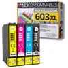 Image de 123CONSOMMABLES - 603XL - Pack de 4 Cartouches d'encre Compatible pour Epson 603 XL Etoile de Mer - pour Epson XP-2100 XP-2155 XP-3100 XP-4100 WF-282