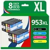 Image de 123CONSOMMABLES - 953XL - Pack de 4 Cartouches d'encre compatibles avec HP Officejet Pro 8715 8710, HP Officejet Pro 7720 7740 8730 8720 8725 8210
