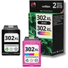 Image de 123CONSOMMABLES - 302XL - Pack 2 cartouches compatibles HP 302 XL - noir et couleurs