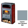 Image de Poêle à Bois Godin Eco 2 363114 Ceramique Vert Flamand Mat