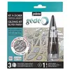 Image de Pebeo, Peinture loisirs créatifs, Kit à Dorer 3 Feuilles Effet Miroir Argent + Mixtion Relief (20 ml)
