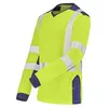 Image de T-shirt manches longues fluo SAFE XP HV jaune/bleu marine T0/XS - CEPOVETT - 22-9T85-701-0/XS