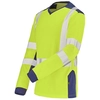 Image de T-shirt manches longues fluo SAFE XP HV jaune/bleu marine T4/XL CEPOVETT 22-9T85-701-4/XL